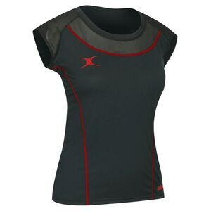 Gilbert Womens/Ladies Vixen Crew Neck Slim T-Shirt / Black/Red